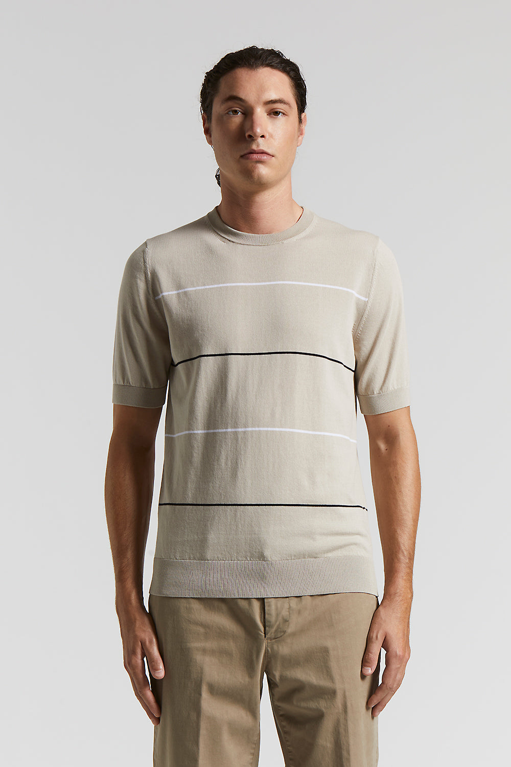 Tシャツ・カットソー PESERICO T-shirt in linen and cotton yarn (R59041F12 D48) Linen and cotton crepe t-shirt | Peserico US