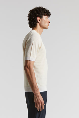 Linen and cotton crepe t-shirt