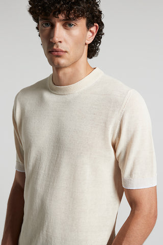 Linen and cotton crepe t-shirt