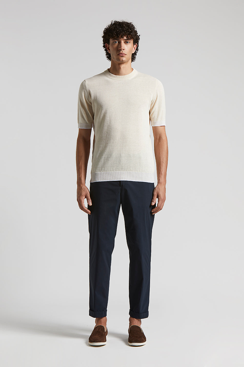 Linen and cotton crepe t-shirt | Peserico US