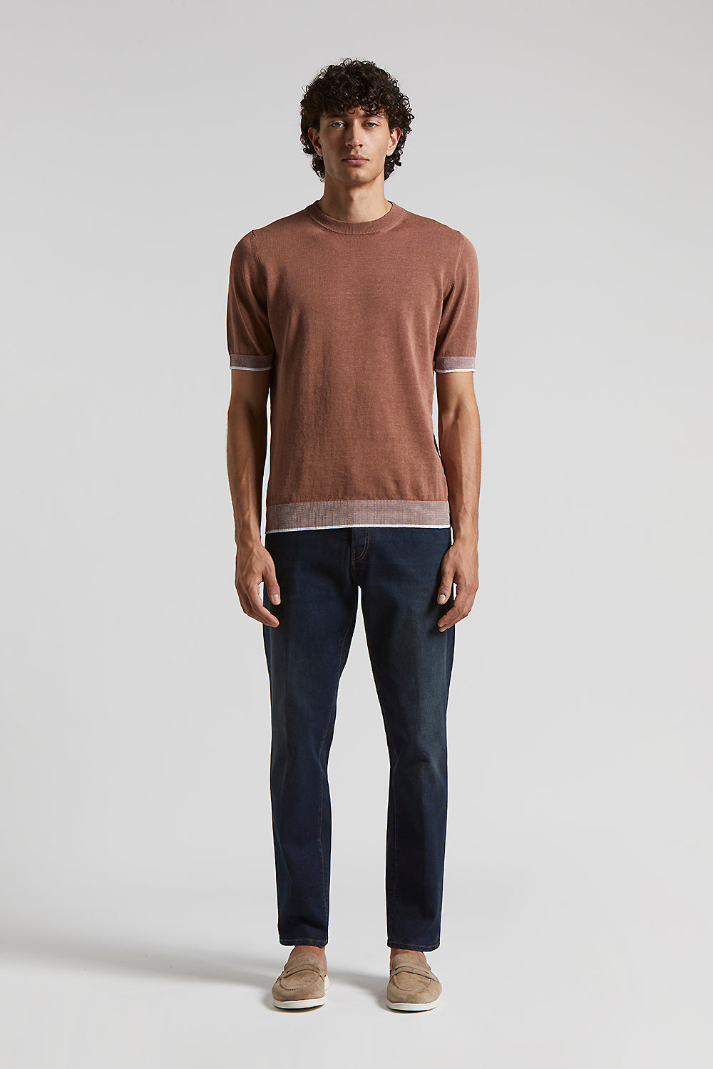 Tシャツ・カットソー PESERICO T-shirt in pure cotton crepe yarn Linen and cotton crepe t-shirt | Peserico US