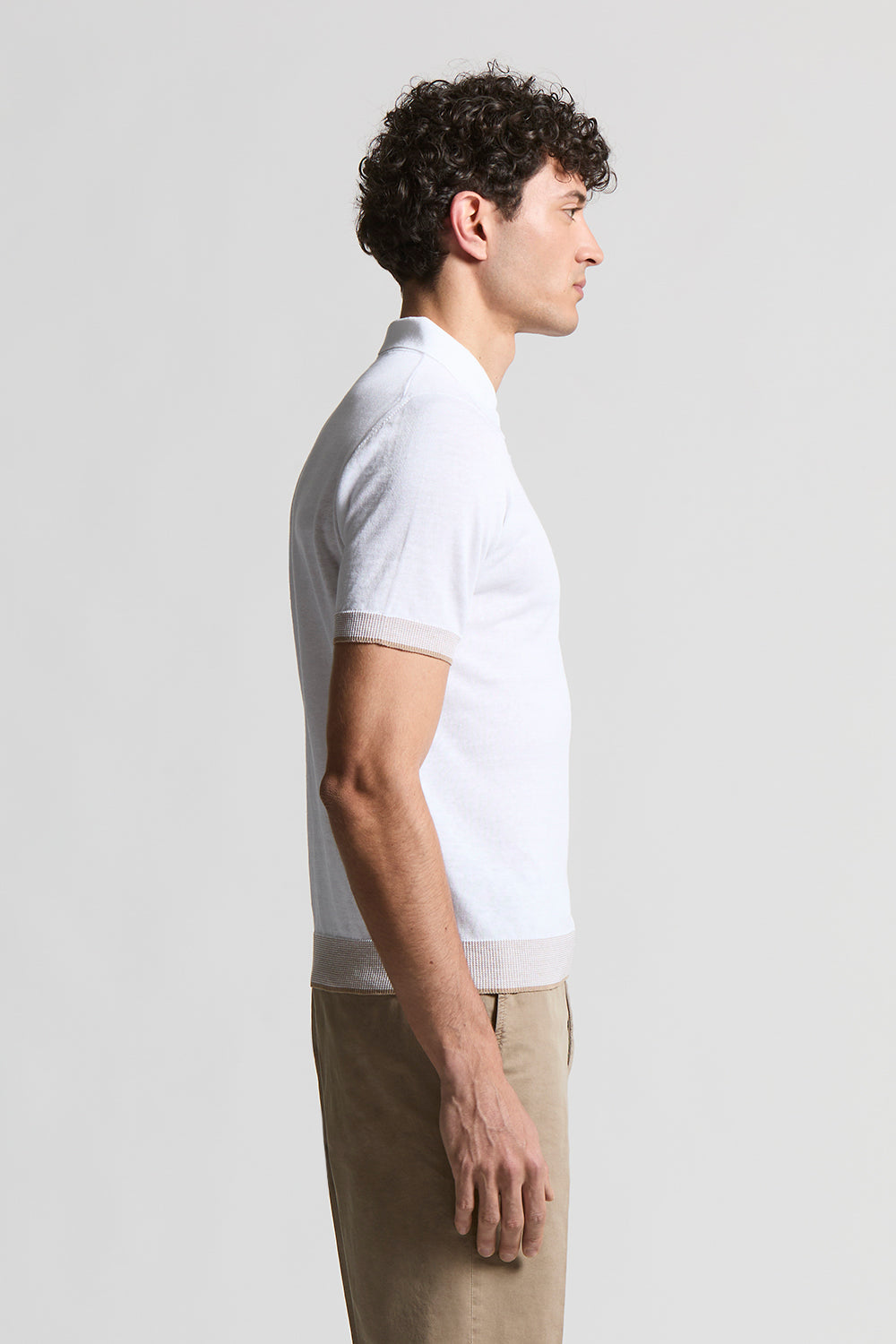 Linen and cotton blend polo shirt | Peserico US
