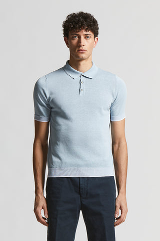 Linen and cotton crepe polo shirt