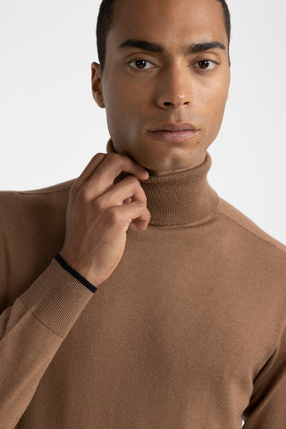 Pure new wool high neck sweater