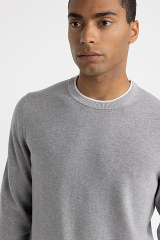 Wool, silk and cashmere crewneck sweater