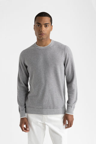 Wool, silk and cashmere crewneck sweater