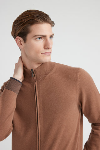 Wool, silk and cashmere high neck sweater