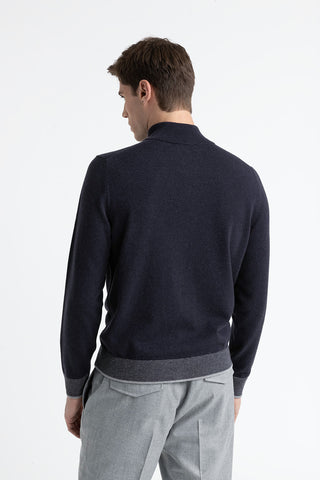 Wool, silk and cashmere high neck sweater