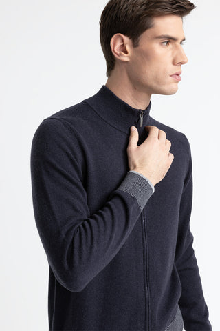 Wool, silk and cashmere high neck sweater