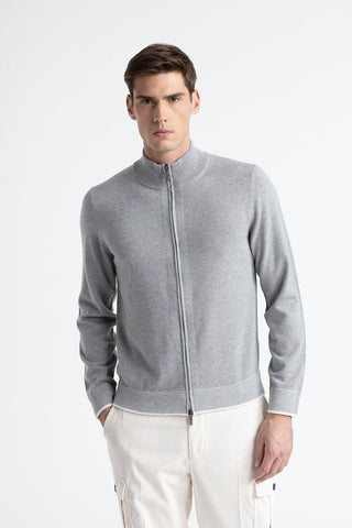 Wool, silk and cashmere high neck sweater