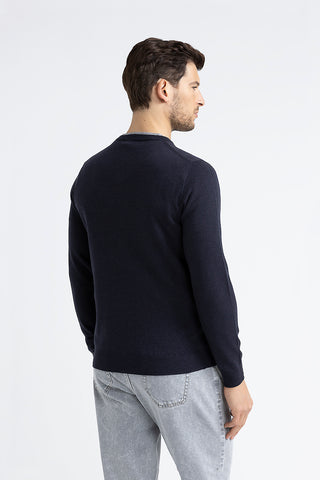 Wool, silk and cashmere V neck sweater