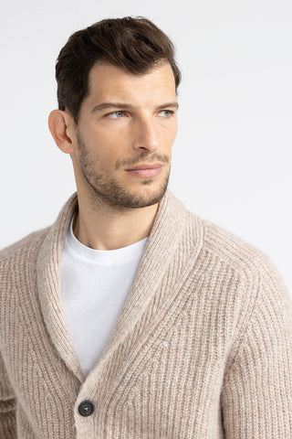 Merino wool and cashmere cardigan