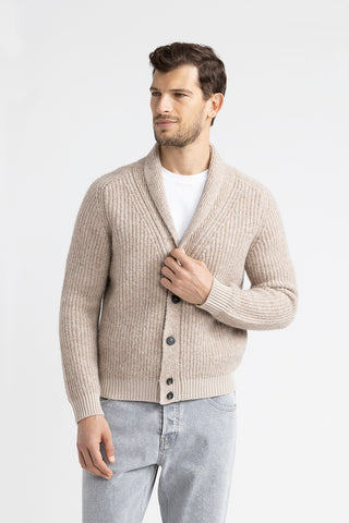 Merino wool and cashmere cardigan