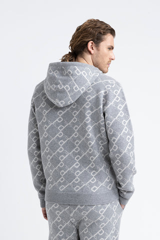 Wool and cashmere hooded sweatshirt