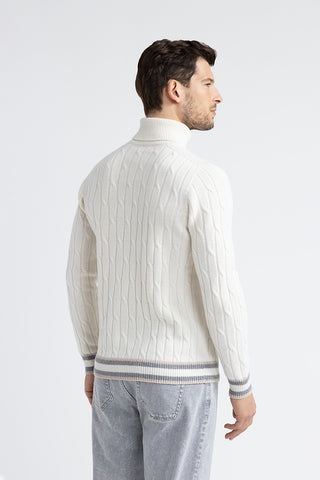 Wool and cashmere high neck sweater