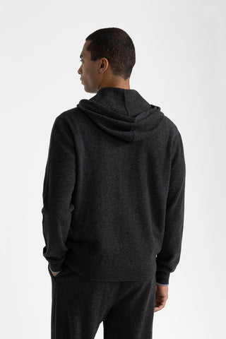 Wool and cashmere hooded sweatshirt