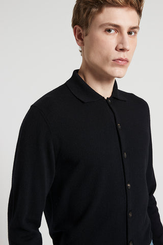 Wool and cashmere knit shirt