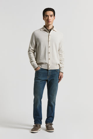 Wool and cashmere knit shirt