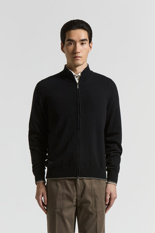 Wool and cashmere full-zip jumper