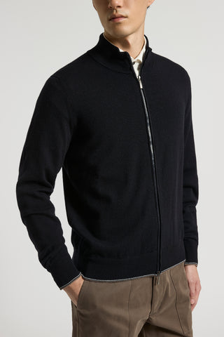 Wool and cashmere full-zip jumper