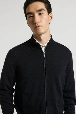 Wool and cashmere full-zip jumper