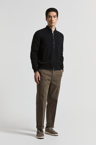 Wool and cashmere full-zip jumper