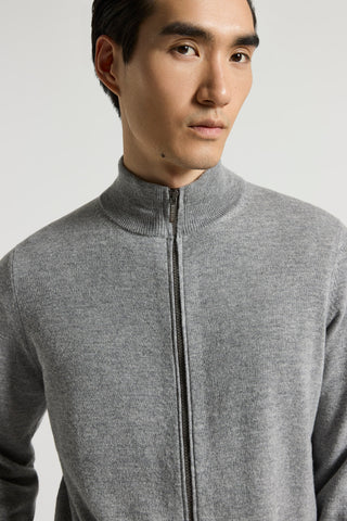Wool and cashmere full-zip jumper