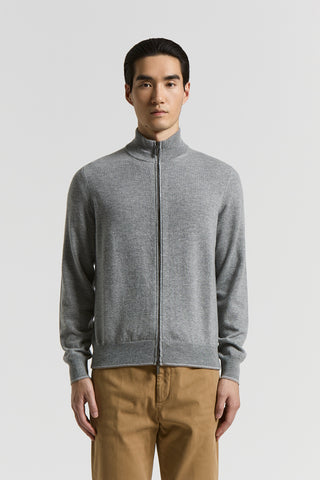 Wool and cashmere full-zip jumper