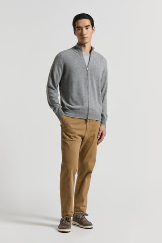 Wool and cashmere full-zip jumper