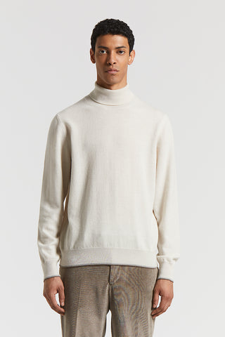 Wool and cashmere polo-neck jumper