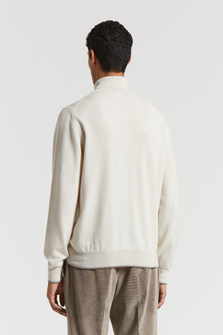 Wool and cashmere polo-neck jumper