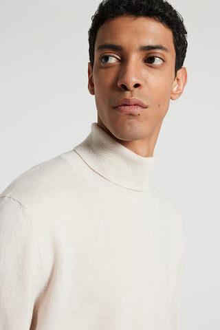 Wool and cashmere polo-neck jumper