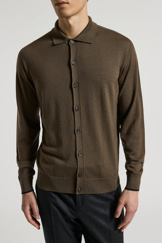 Wool polo shirt