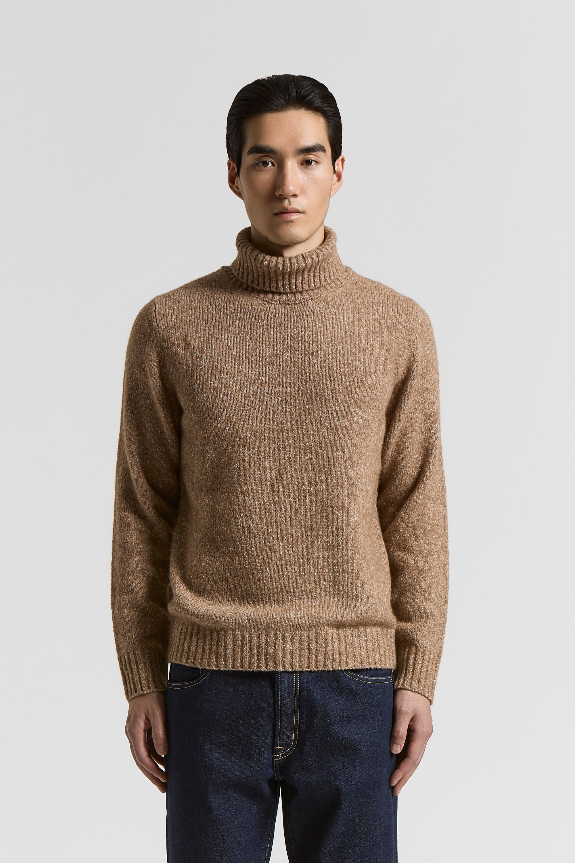Knop mouliné yarn turtleneck sweater | Peserico US