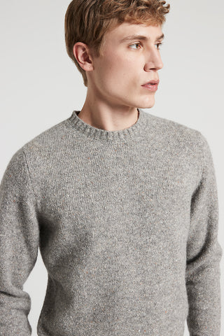 Knop mouliné yarn crew-neck jumper