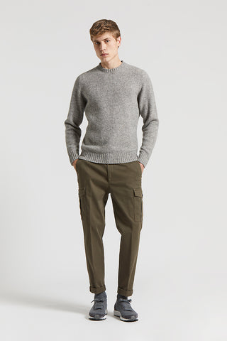 Knop mouliné yarn crew-neck jumper