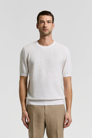 Cotton and linen knitted T-shirt