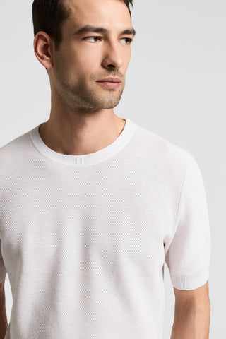 Cotton and linen knitted T-shirt