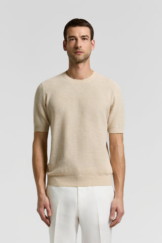 Cotton and linen knitted T-shirt