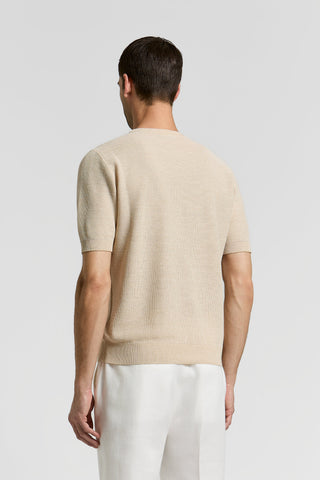 Cotton and linen knitted T-shirt