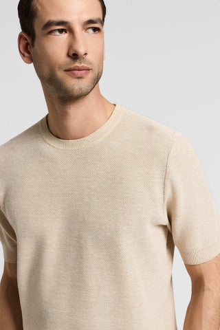 Cotton and linen knitted T-shirt