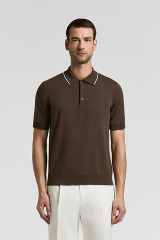 Cotton knitted polo shirt