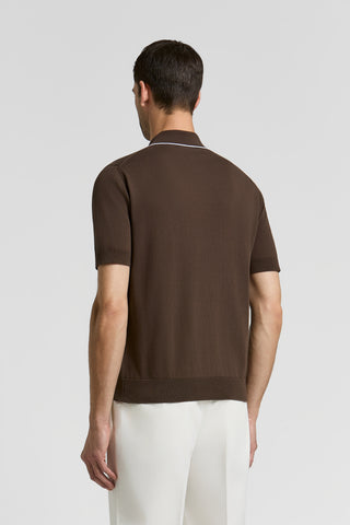 Cotton knitted polo shirt