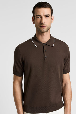 Cotton knitted polo shirt