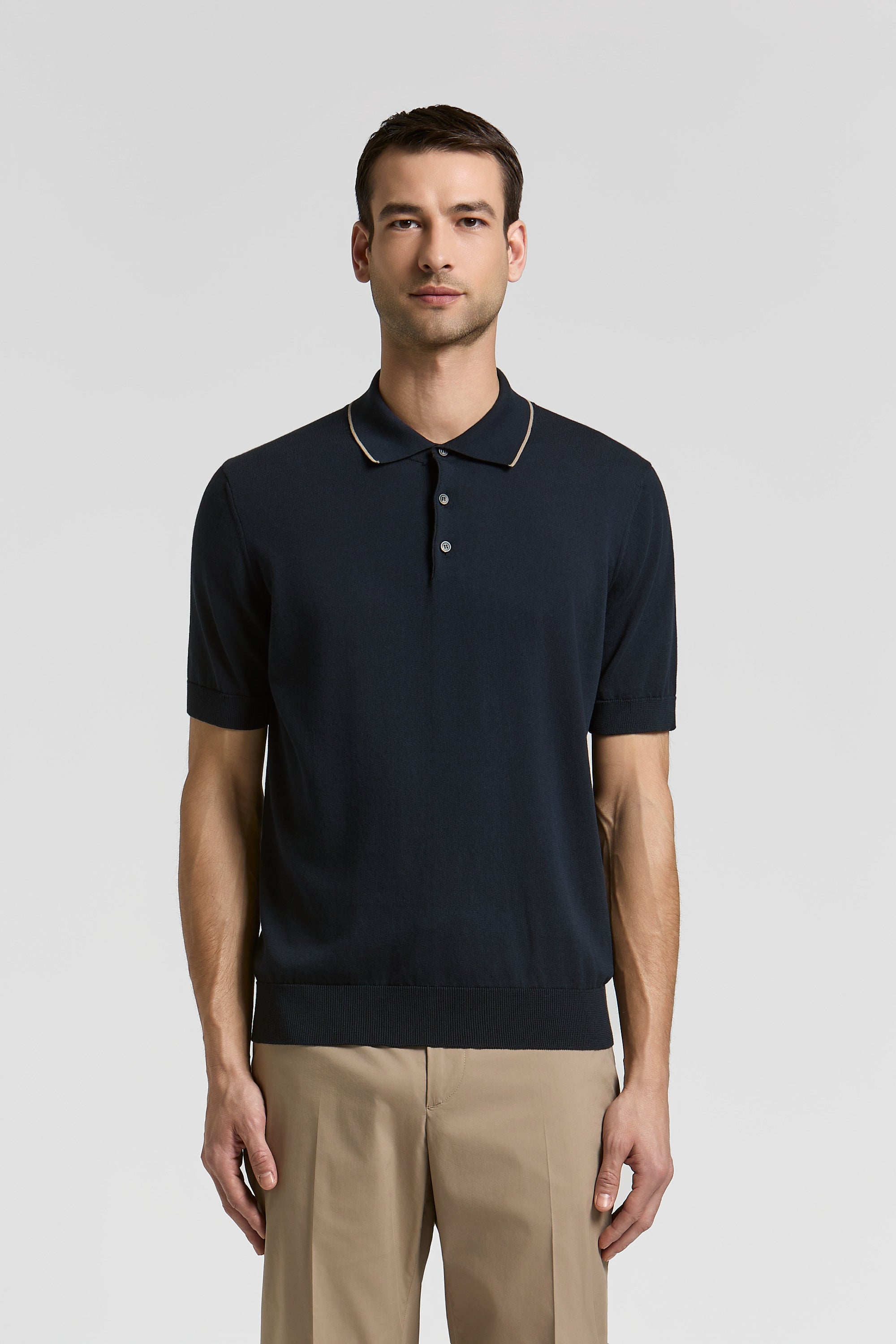 Cotton knitted polo shirt | Peserico US