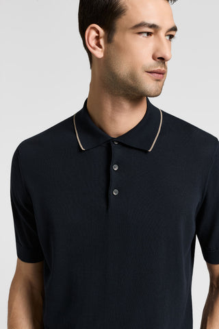 Cotton knitted polo shirt