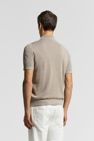 Cotton and linen polo shirt