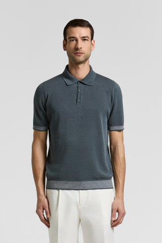 Cotton and linen polo shirt