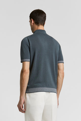 Cotton and linen polo shirt
