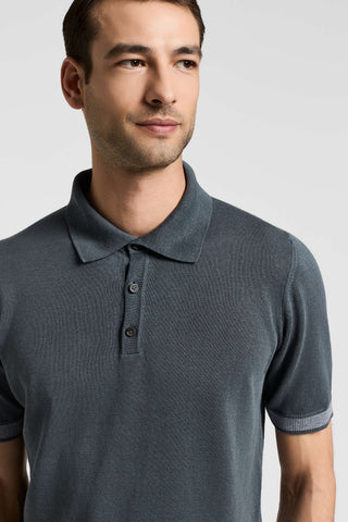 Cotton and linen polo shirt